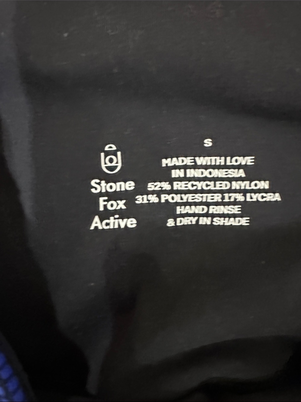 Stone Fox Active Blue Athletic Leggings - Logo Interior Tag - Picture 2 of 9